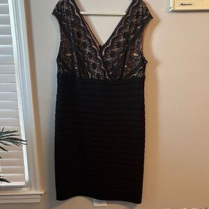 Adrianna Papell Black Lace Dress